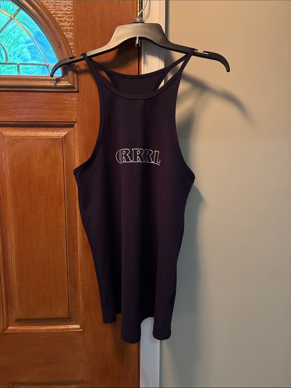 RRRL High-Neck Graphic Tank Top in Dark Navy